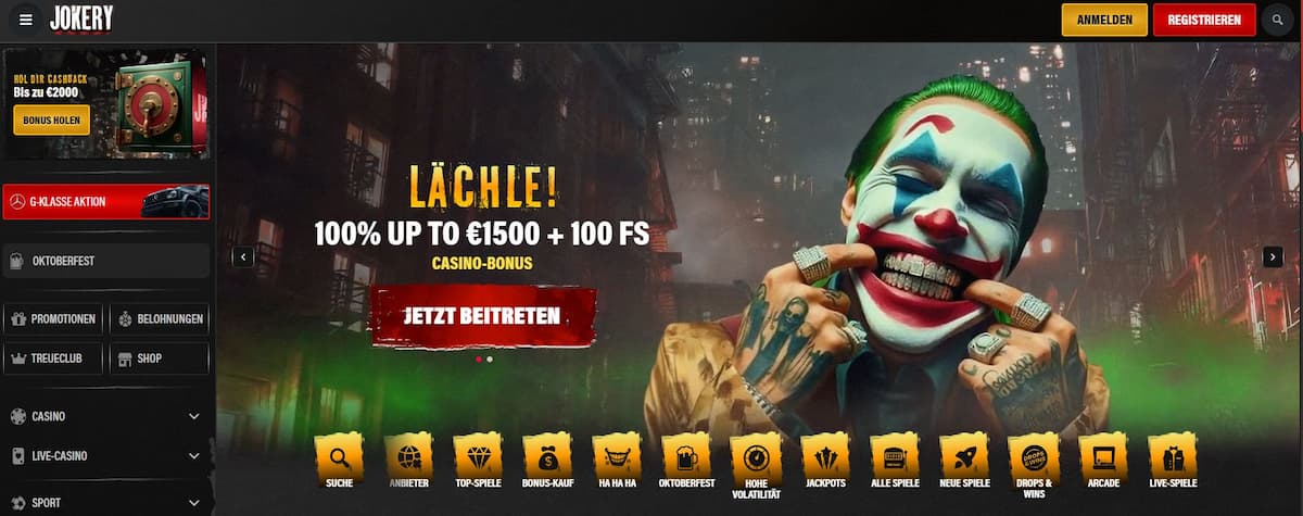 Jokery bietet ein großzügiges Bonuspaket bis 3.000 € und eine große Auswahl an Slots, die nach Anmeldung kostenlos getestet werden können. VIP-Club, Turniere und Live-Chat runden das Angebot ab. Free Slots gibt’s jedoch nur nach Registrierung.